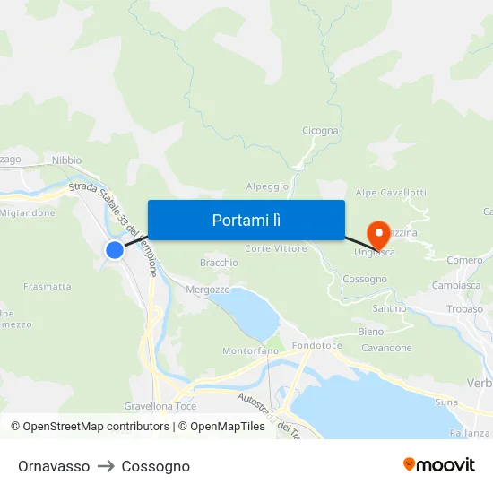 Ornavasso to Cossogno map