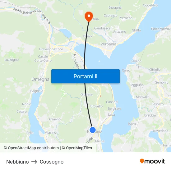 Nebbiuno to Cossogno map