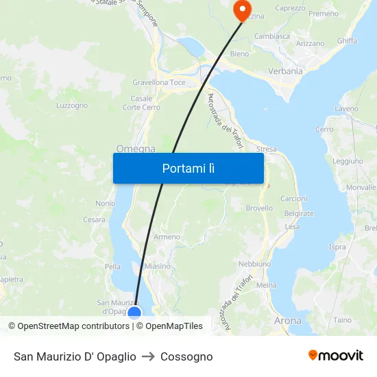 San Maurizio D' Opaglio to Cossogno map