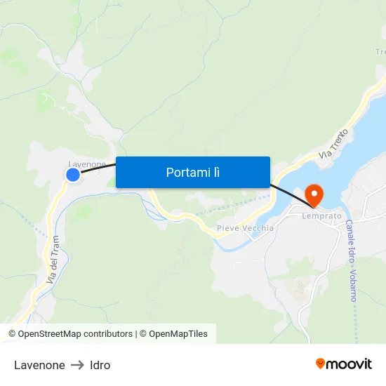 Lavenone to Idro map