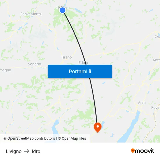 Livigno to Idro map