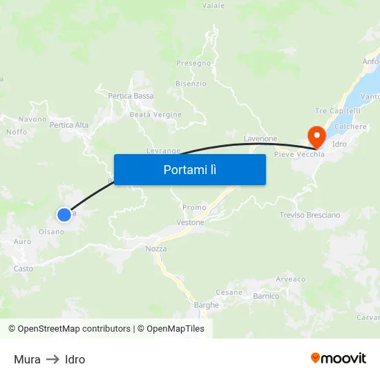 Mura to Idro map