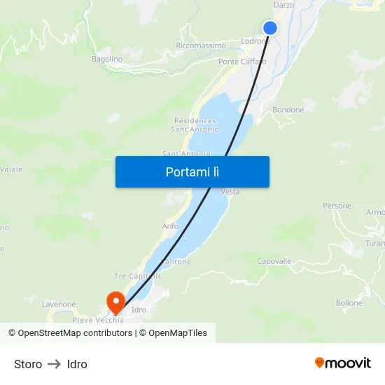 Storo to Idro map