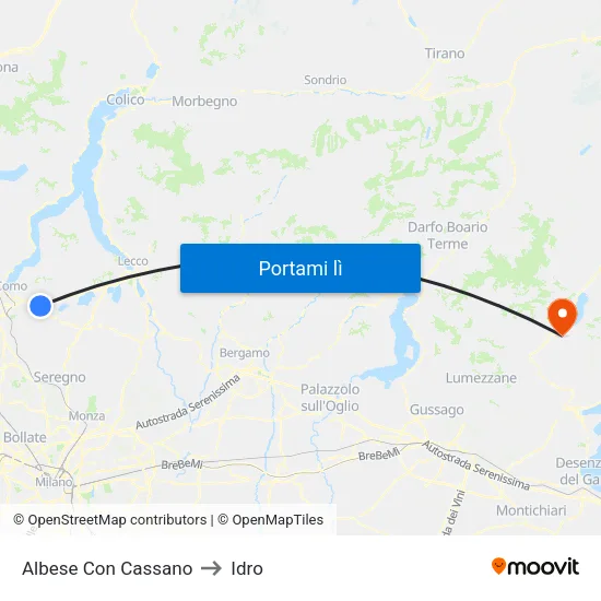 Albese Con Cassano to Idro map