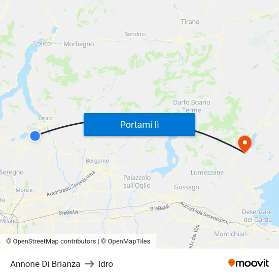Annone Di Brianza to Idro map