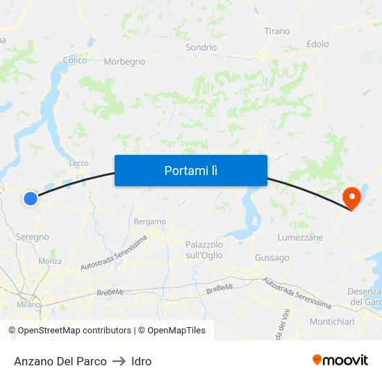 Anzano Del Parco to Idro map