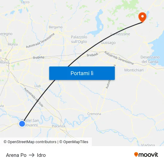 Arena Po to Idro map