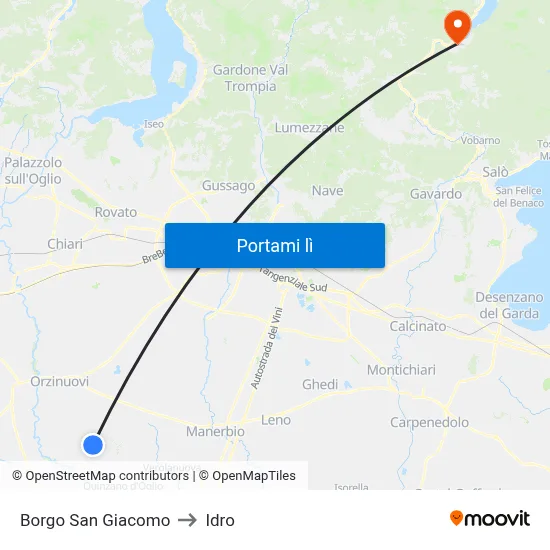 Borgo San Giacomo to Idro map