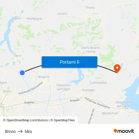Brivio to Idro map