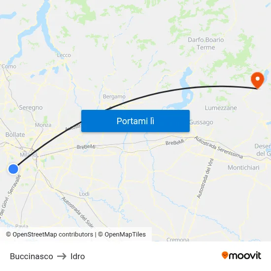 Buccinasco to Idro map