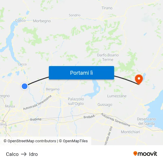 Calco to Idro map