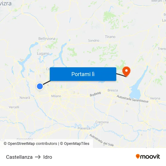 Castellanza to Idro map