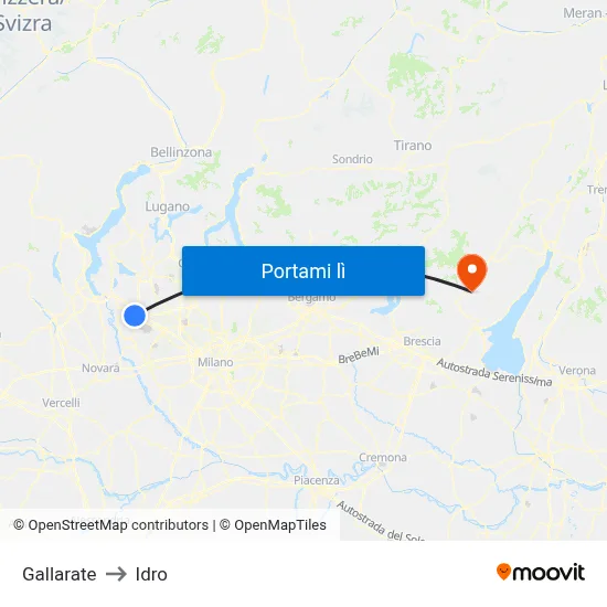 Gallarate to Idro map