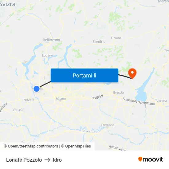 Lonate Pozzolo to Idro map