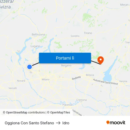 Oggiona Con Santo Stefano to Idro map