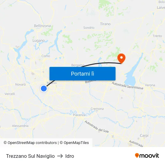 Trezzano Sul Naviglio to Idro map