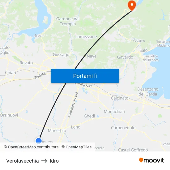 Verolavecchia to Idro map