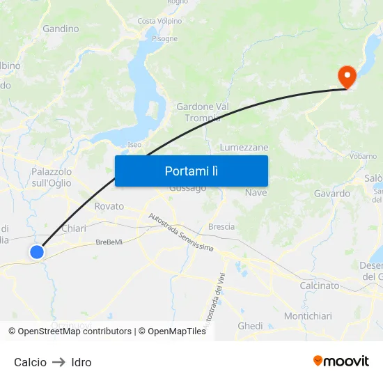 Calcio to Idro map