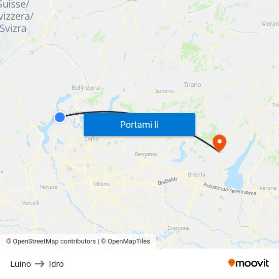 Luino to Idro map