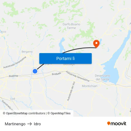 Martinengo to Idro map