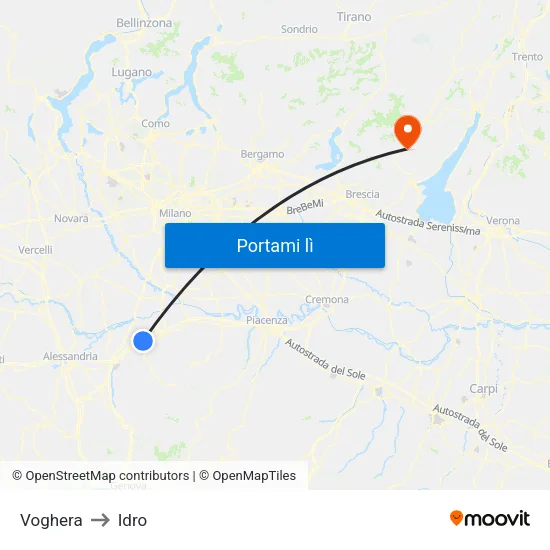 Voghera to Idro map