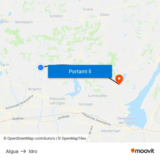 Algua to Idro map