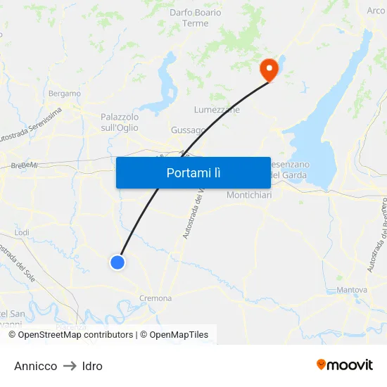 Annicco to Idro map