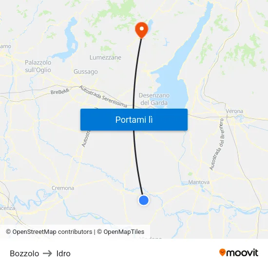 Bozzolo to Idro map