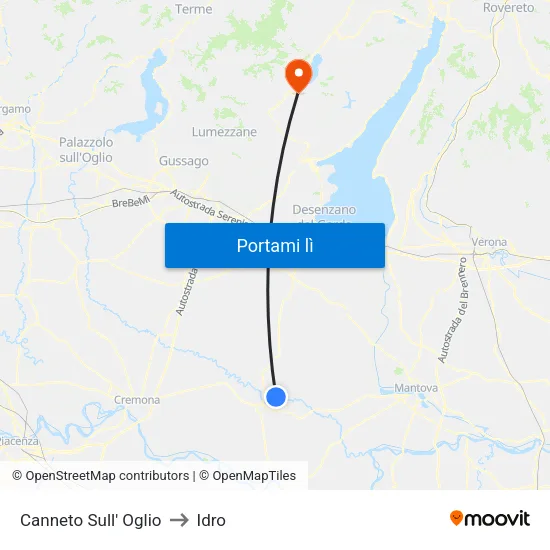 Canneto Sull' Oglio to Idro map