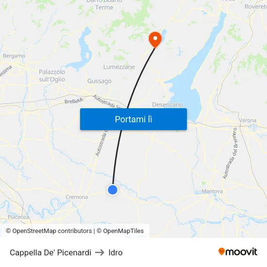 Cappella De' Picenardi to Idro map
