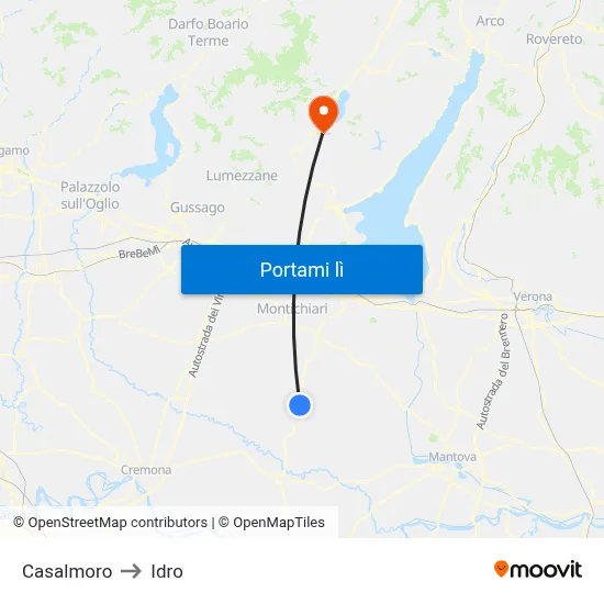 Casalmoro to Idro map