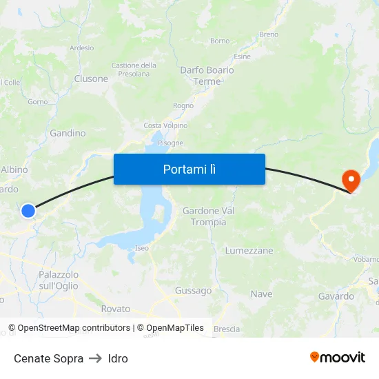 Cenate Sopra to Idro map