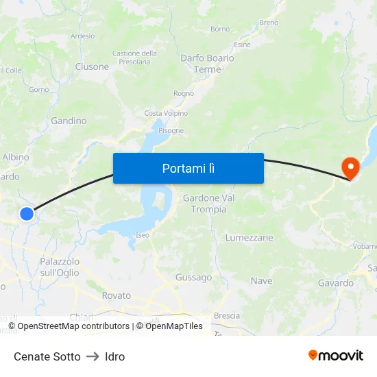 Cenate Sotto to Idro map