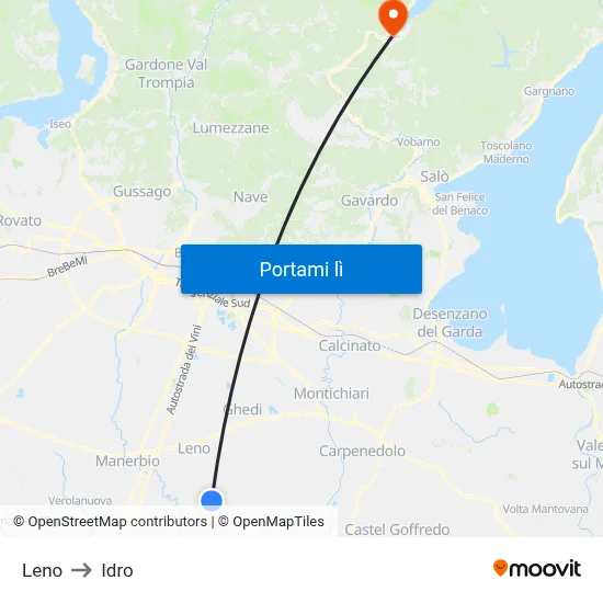 Leno to Idro map
