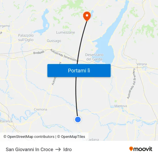 San Giovanni In Croce to Idro map