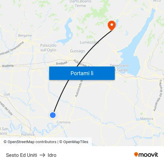 Sesto Ed Uniti to Idro map