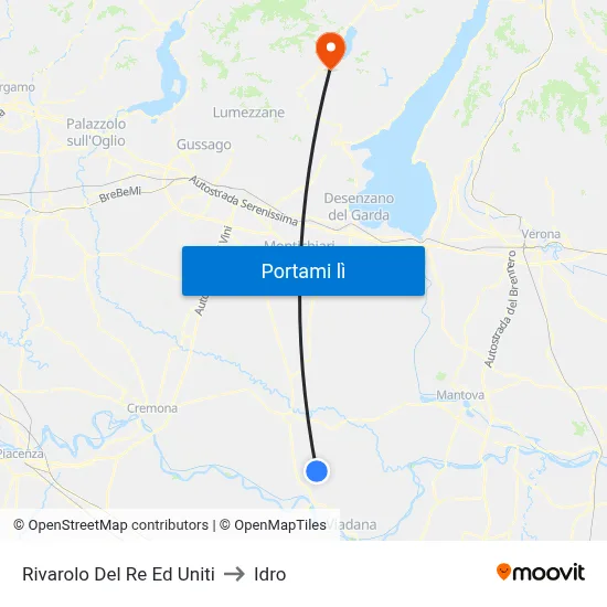 Rivarolo Del Re Ed Uniti to Idro map