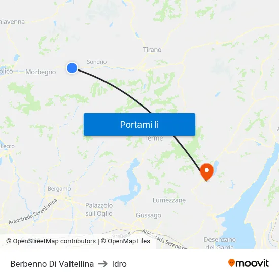Berbenno Di Valtellina to Idro map