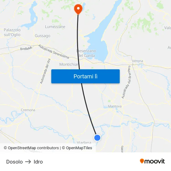 Dosolo to Idro map