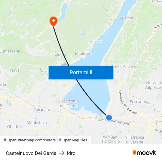 Castelnuovo Del Garda to Idro map