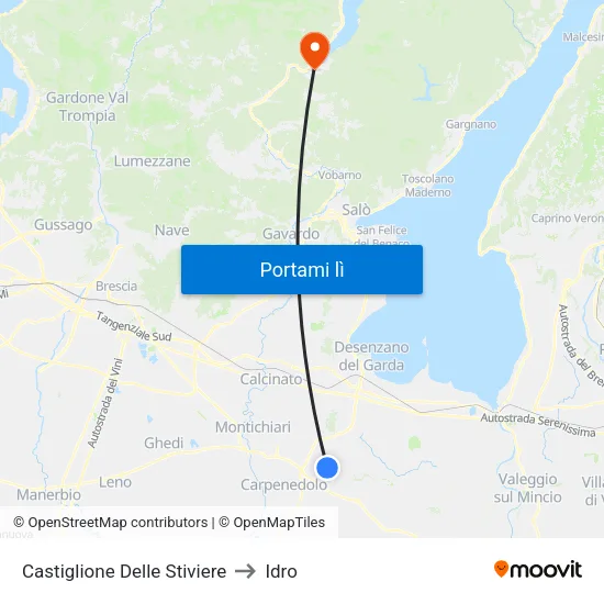 Castiglione Delle Stiviere to Idro map