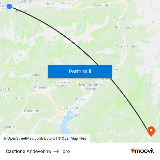 Castione Andevenno to Idro map