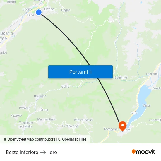 Berzo Inferiore to Idro map