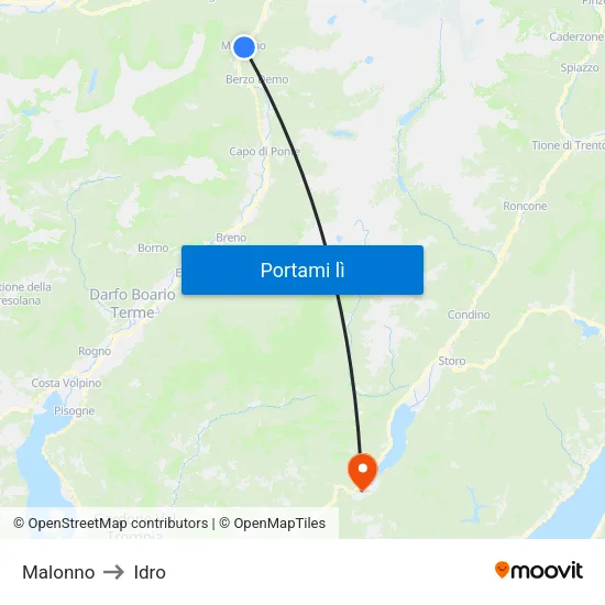 Malonno to Idro map