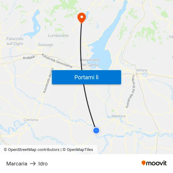 Marcaria to Idro map
