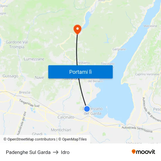 Padenghe Sul Garda to Idro map