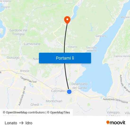 Lonato to Idro map