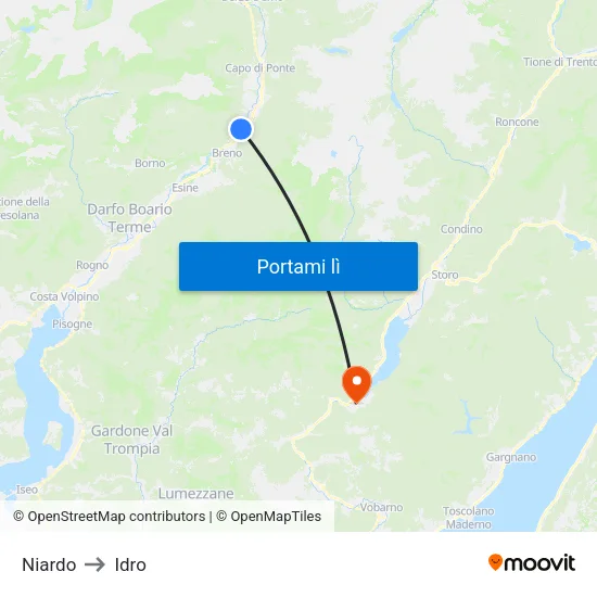 Niardo to Idro map
