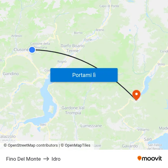 Fino Del Monte to Idro map