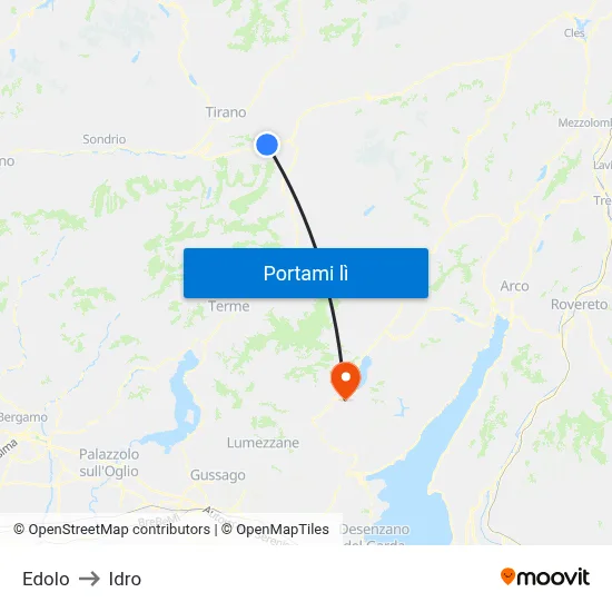 Edolo to Idro map